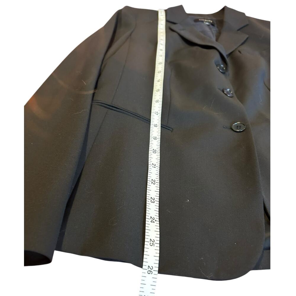 TALBOTS Black 3 Button Corpcore Wool Stretch Business Casual Blazer Size 10 - Picture 7 of 7